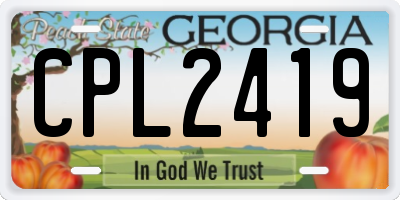 GA license plate CPL2419