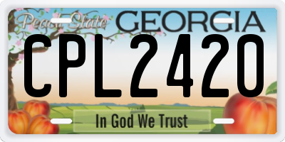 GA license plate CPL2420