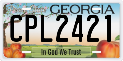 GA license plate CPL2421