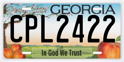 GA license plate CPL2422