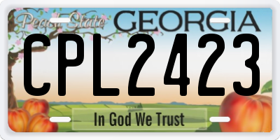 GA license plate CPL2423