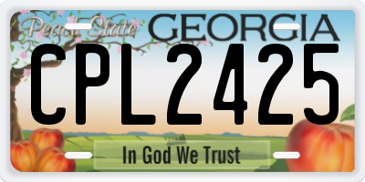GA license plate CPL2425