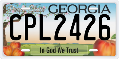 GA license plate CPL2426