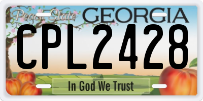 GA license plate CPL2428
