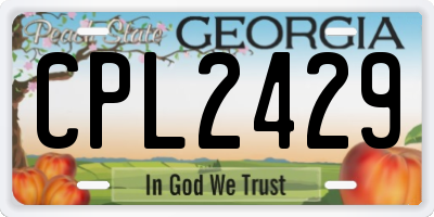 GA license plate CPL2429