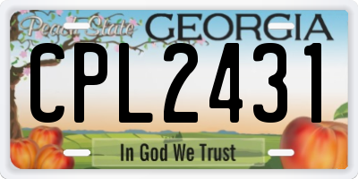 GA license plate CPL2431