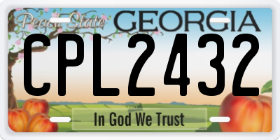 GA license plate CPL2432