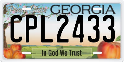 GA license plate CPL2433