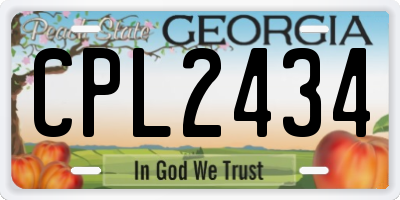 GA license plate CPL2434