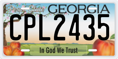 GA license plate CPL2435