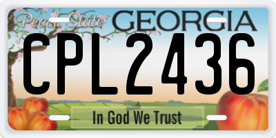 GA license plate CPL2436