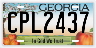 GA license plate CPL2437