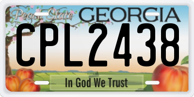 GA license plate CPL2438