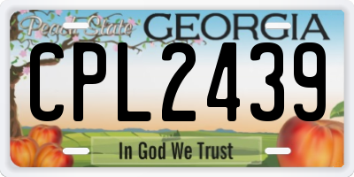 GA license plate CPL2439