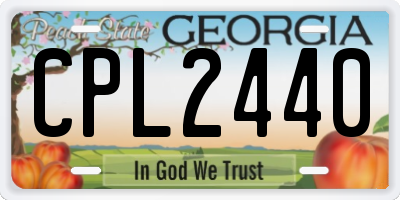 GA license plate CPL2440