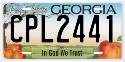 GA license plate CPL2441