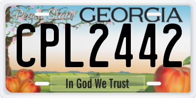 GA license plate CPL2442
