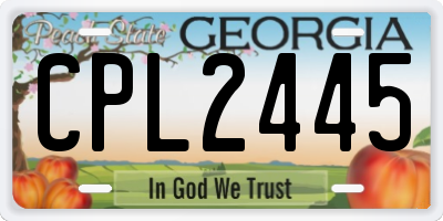 GA license plate CPL2445