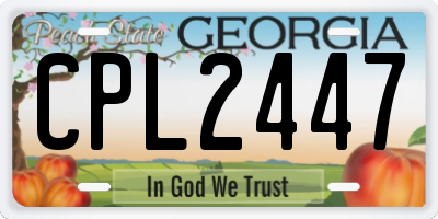 GA license plate CPL2447