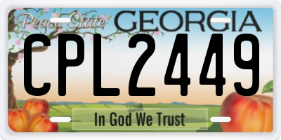 GA license plate CPL2449