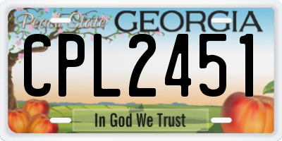 GA license plate CPL2451