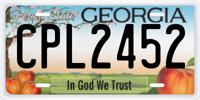 GA license plate CPL2452
