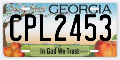GA license plate CPL2453