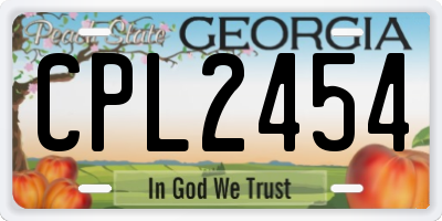 GA license plate CPL2454
