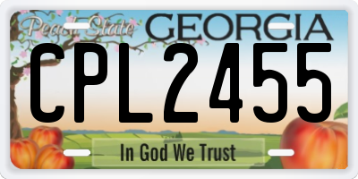 GA license plate CPL2455