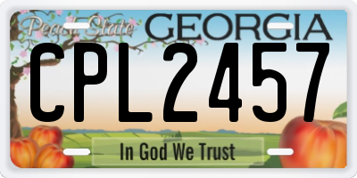 GA license plate CPL2457