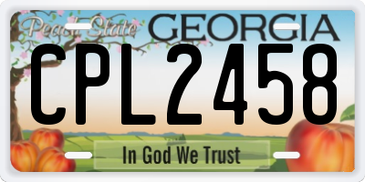 GA license plate CPL2458