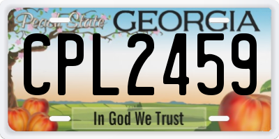 GA license plate CPL2459