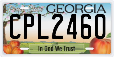 GA license plate CPL2460