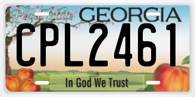 GA license plate CPL2461