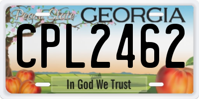 GA license plate CPL2462