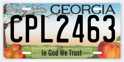 GA license plate CPL2463