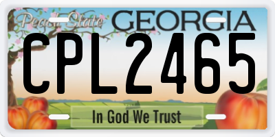 GA license plate CPL2465