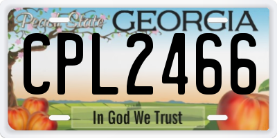 GA license plate CPL2466