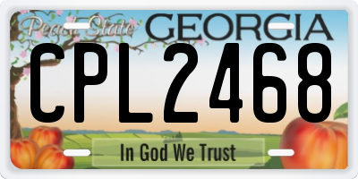 GA license plate CPL2468