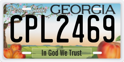 GA license plate CPL2469