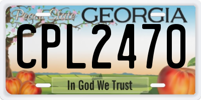 GA license plate CPL2470