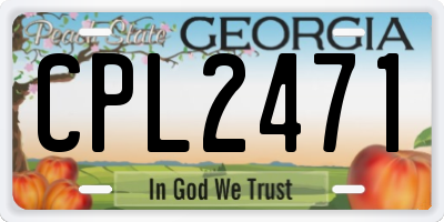 GA license plate CPL2471
