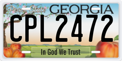 GA license plate CPL2472