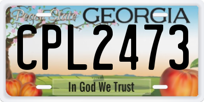 GA license plate CPL2473