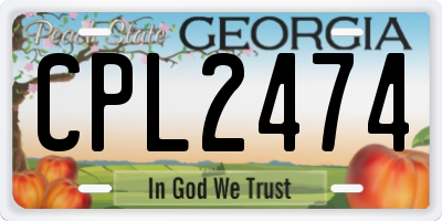 GA license plate CPL2474
