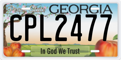 GA license plate CPL2477