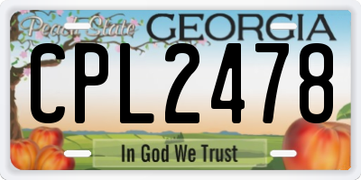 GA license plate CPL2478
