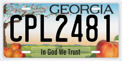 GA license plate CPL2481