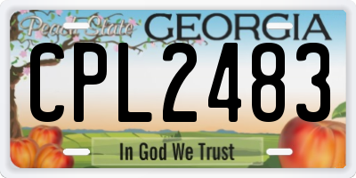 GA license plate CPL2483