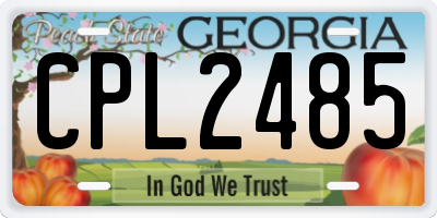 GA license plate CPL2485